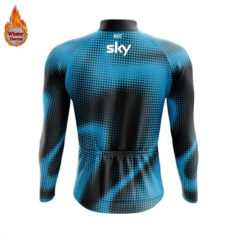 RCC SKY 2025 Winter Cycling Jacket Fleece Thermal Bicycle Clothing Men Long Sleeve Top Outdoor Wind Warm Jersey Coat Bike Suit