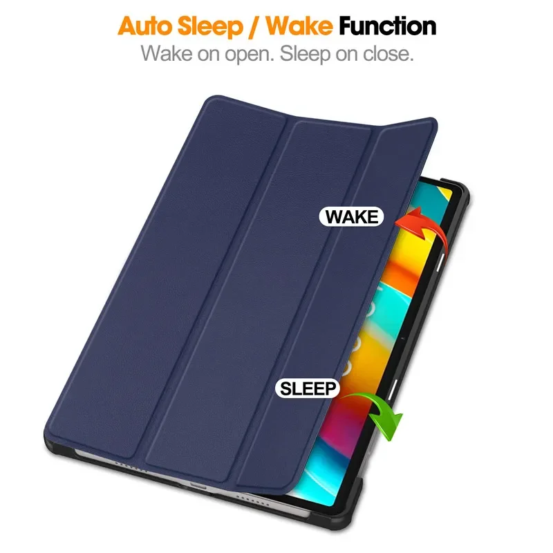Tablet Case for Teclast T50 Pro 2023 11" Trifold Magnetic Stand Leather Bracket Smart Flip Holder Kickstand Shockproof Cover