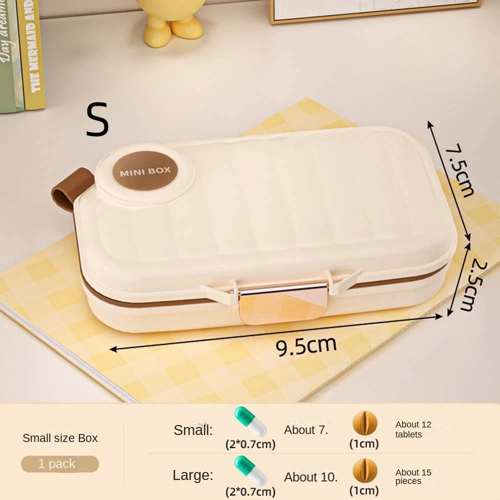 Pillenetuis, tragbarer Reise-Pillen-Organizer mit Deckel, luftdichter Pillenspender, 7 Tage, 7 Fächer, wöchentliche Pillendose, Vitamine