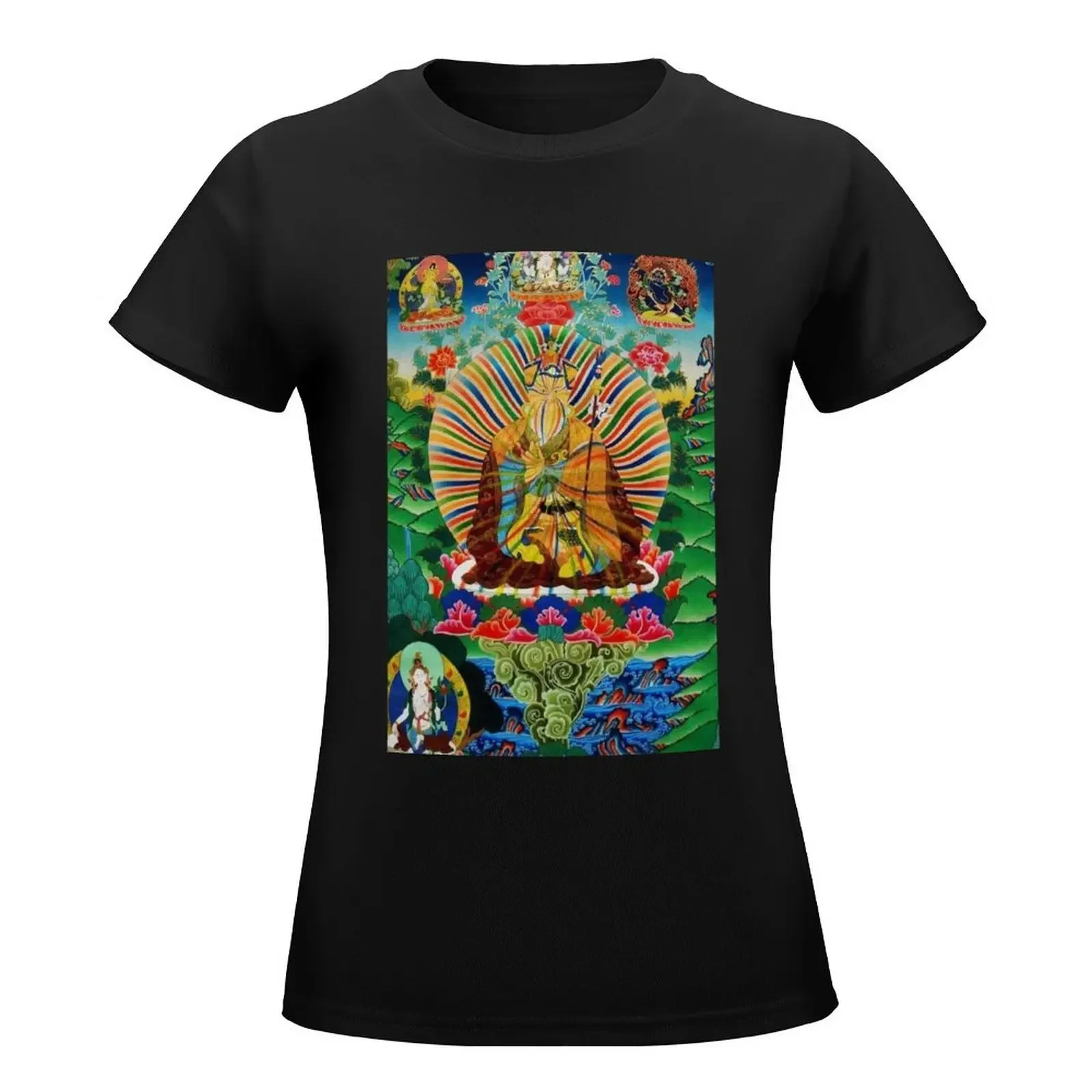 Dzogchen Buddhism - Rainbow Body - 02 T-Shirt Blouse funny hippie clothes summer clothes Women's summer blouses 2024