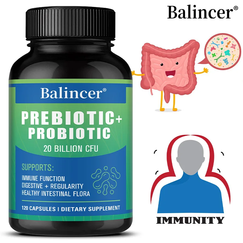 Prebiotics and Probiotics Supplement - Supports Digestion, Immune System Health, Gut Health, Constipation, Gas, Bloating