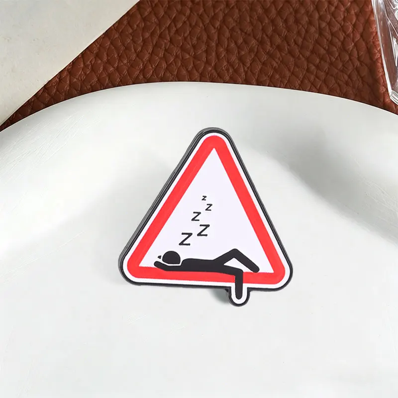 Attention Hazard Warning Sign Enamel Pin Radioactive Nuclear Radiation Symbol I'm Rad Brooch Lapel Badge Jewelry Gift for Friend