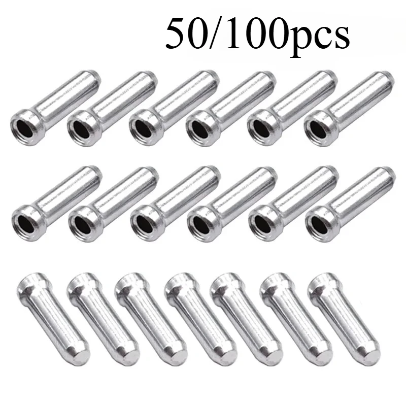 

50/100pcs Bicycle Brake Shifter Cable Tips Aluminum Brake Line Derailleur Shift Inner Wire End Caps Tips Crimps Bike Accessorie