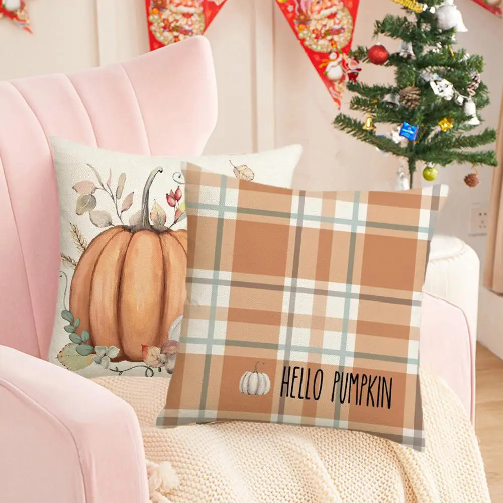 Office Pillow Case with Elegant Look Autumn Harvest Home Decor Cozy Pumpkin Pillow Covers for Thanksgiving Sofa Couch Decoration