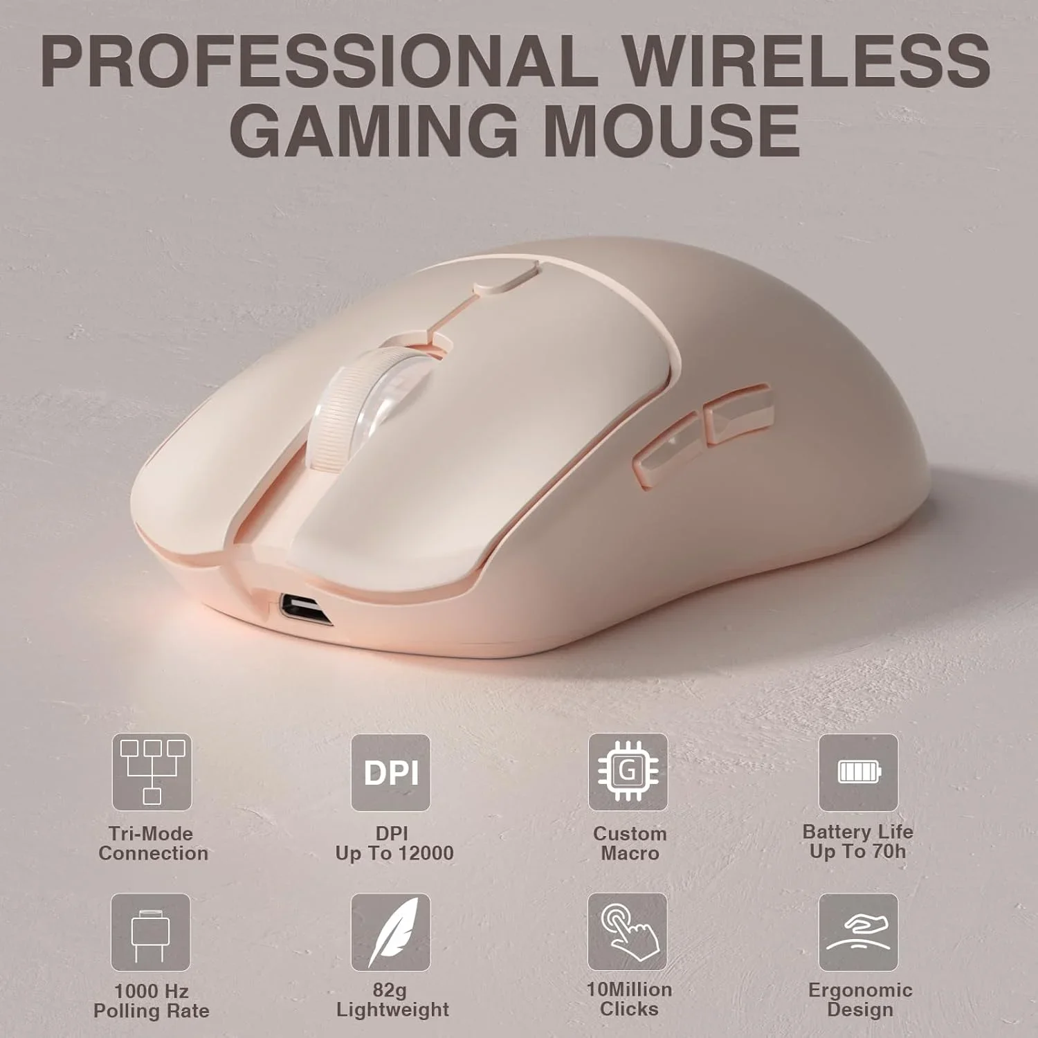 AULA SC580X Tri-mode Wireless Gaming Mouse 12000DPI PAW3325 500mAh Rechargeable Ergonomic for PC Laptop Esports Accessories