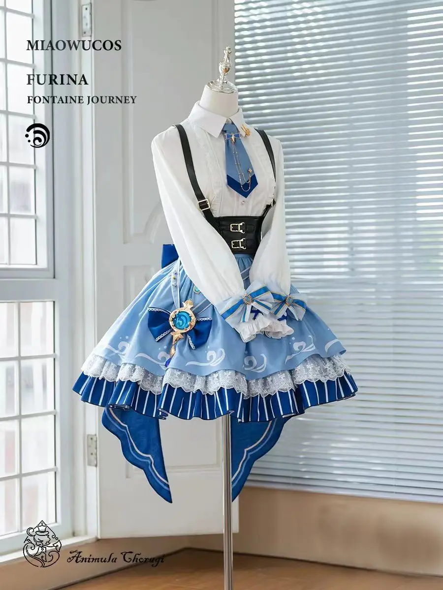 Japan COS Genshin Impact Focalors Furina Cosplay Kostuum Hot Game Furina de Fontaine School Halloween Dans Rollenspel