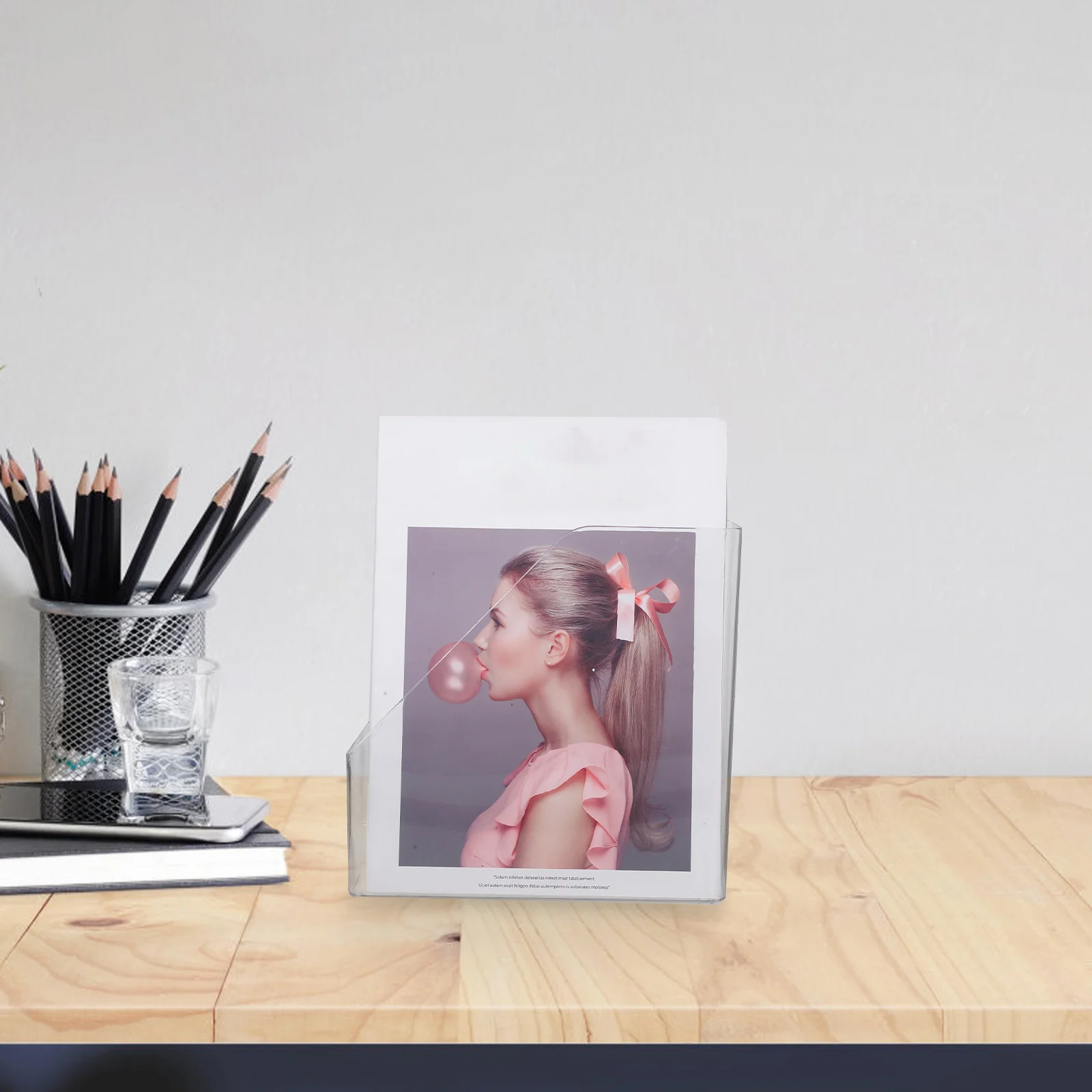 

Clear File Box Large Capacity Desk ganizer Magazine Rack PET Material Study Bookshelf Storage Document Holder Transparent