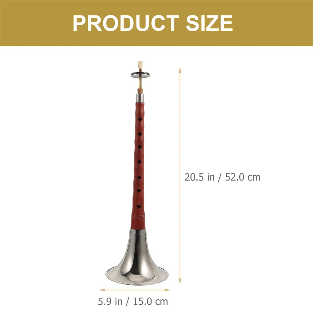 

Professional Suona Chinese Wind Instrument Portable Lightweight Beginner Student Durable Polished Bowl Rust Resistant