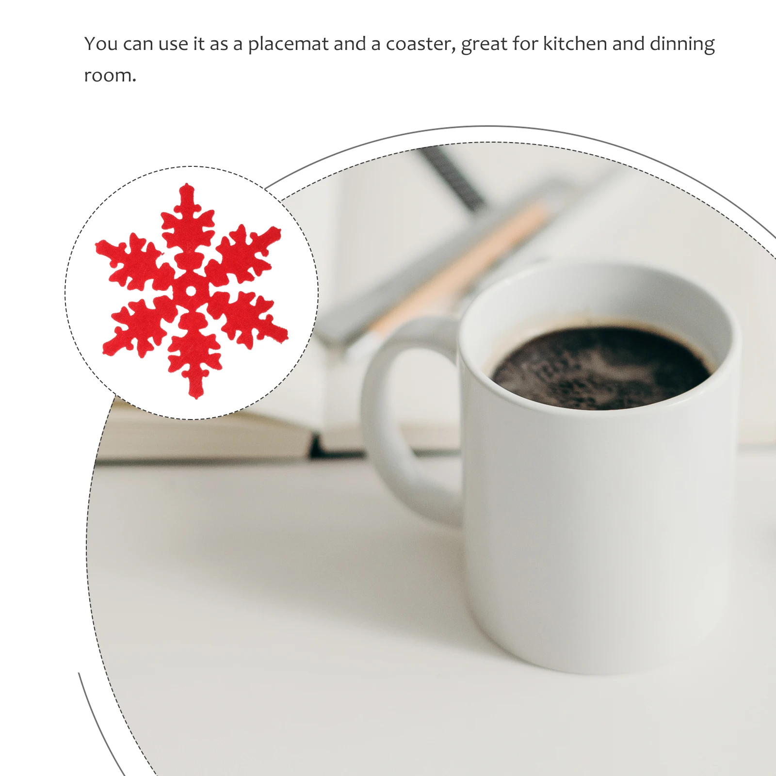 

8pcs Christmas Snowflake Coasters Table Mat Decorations Desktop Cup Mat Kitchen Dinning Room Party Supplies Placemat Mug Pad