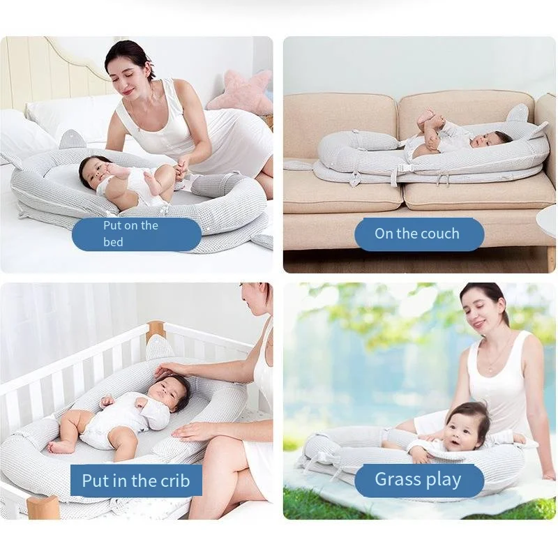 Baby Nest for Co Sleeping Newborn Baby Lounger Cotton Breathable Adjustable Baby Crib In Bed Portable