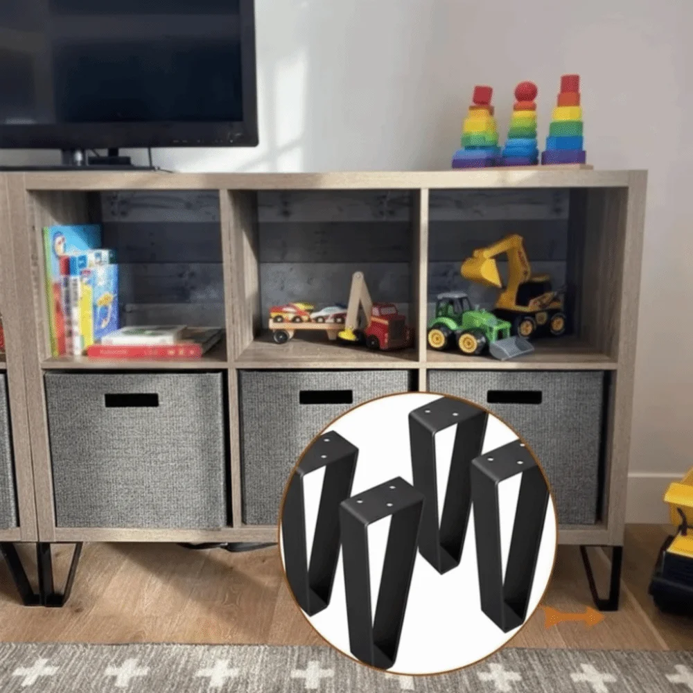 

Black Metal Furniture Legs Modern Style Strong Support Adjustable Feet Adjustable Height Includes Screws Sofa Feet