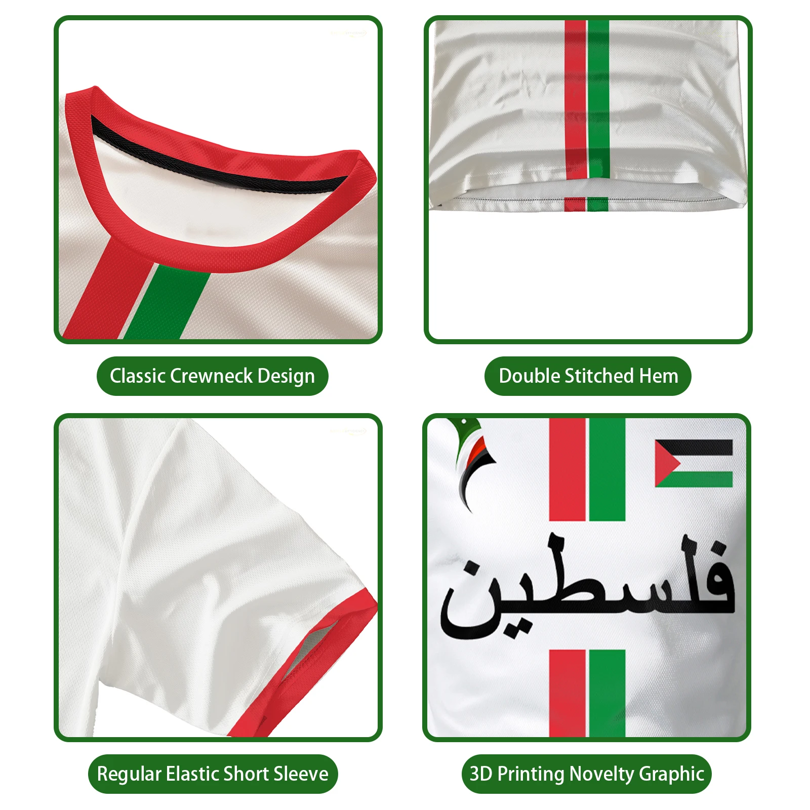New Palestine Football T-shirts Summer Breathable Quick-drying Men's And Women Palestinian Jersey Gaza Kid's Tees Gifts Purchase image 6