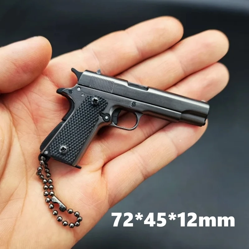 New Trend Alloy Pistol Model for Boys Miniature Detachable Toy Gun Children Keychain Backpack Pendant Decoration Gift