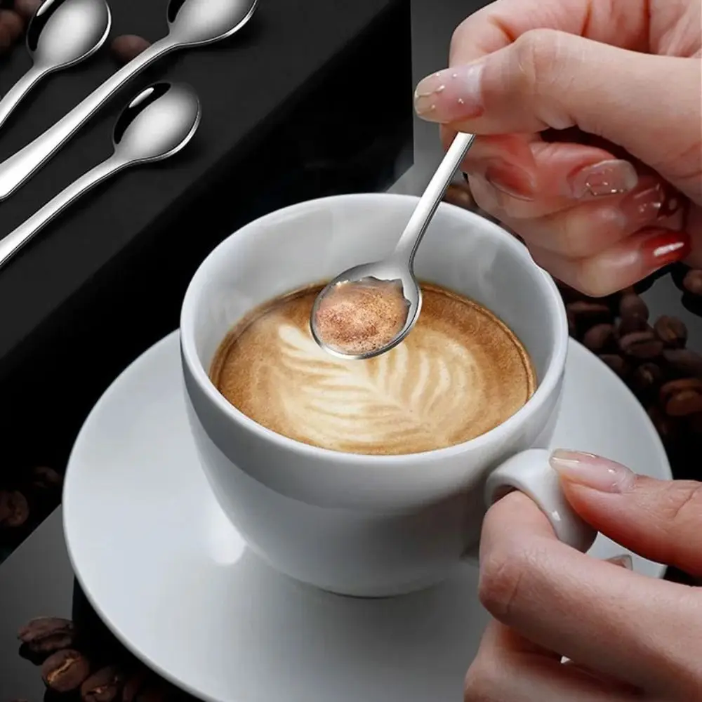 5pcs Creative Stainless Steel Mini Spoon Rust Prevention Ice Cream Coffee Tea Spoons Flavoring Spoon Kitchen