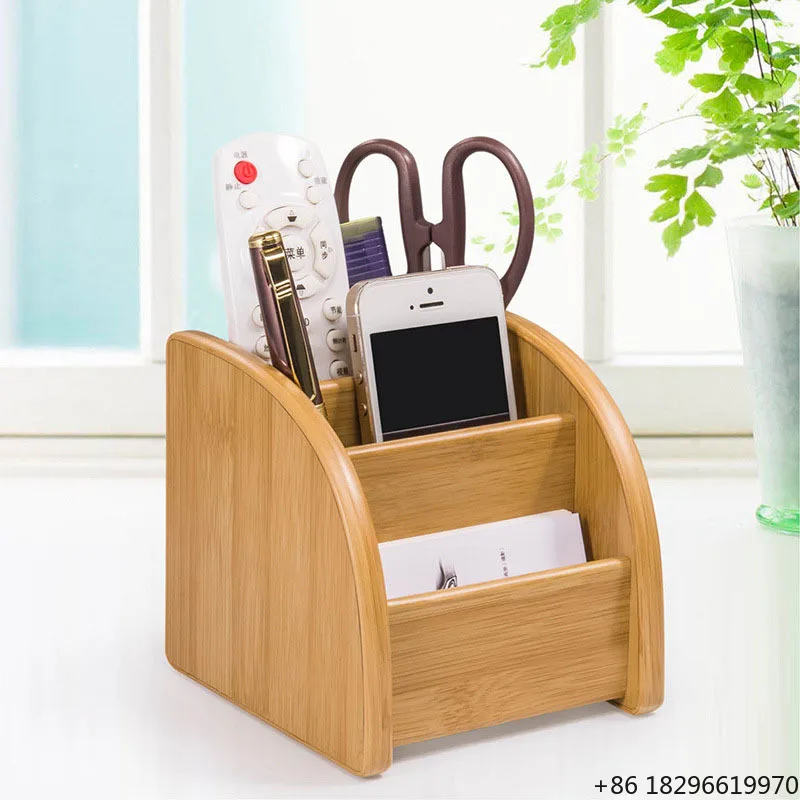 New Design Bamboo Wood Desk Organizer with Drawer Home Tabletop Letter Tray Holder Vanity Storage Shelf Metal Plastic Material