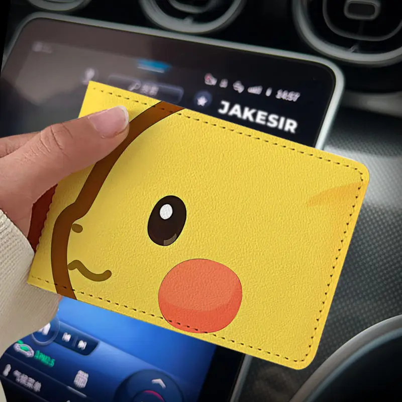 Pokemon Pikachu Driver\'s License Holders Cartoon Gengar ID Card Holders Kawaii Psyduck Credit Card Case PU 4 Card Slot Cover