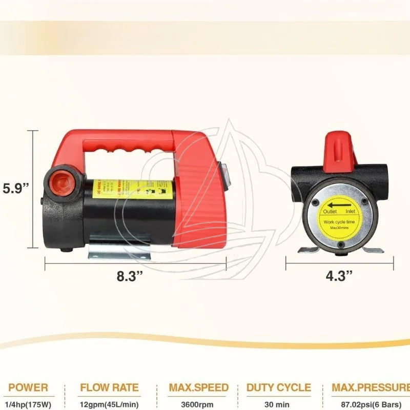 12V Electric Diesel Transfer Pump Portable Fuel Pump Set for Oil Delivery