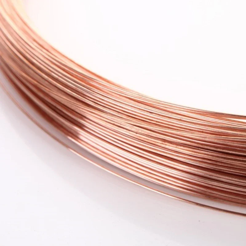 1M 5M 10M Pure Copper Wire Bare Red T2 Copper Line Super Fine Wire Diameter 0.2/0.3/0.4/0.5/0.6/0.7/0.8/0.9/1/1.1/1.2/1.3-5mm