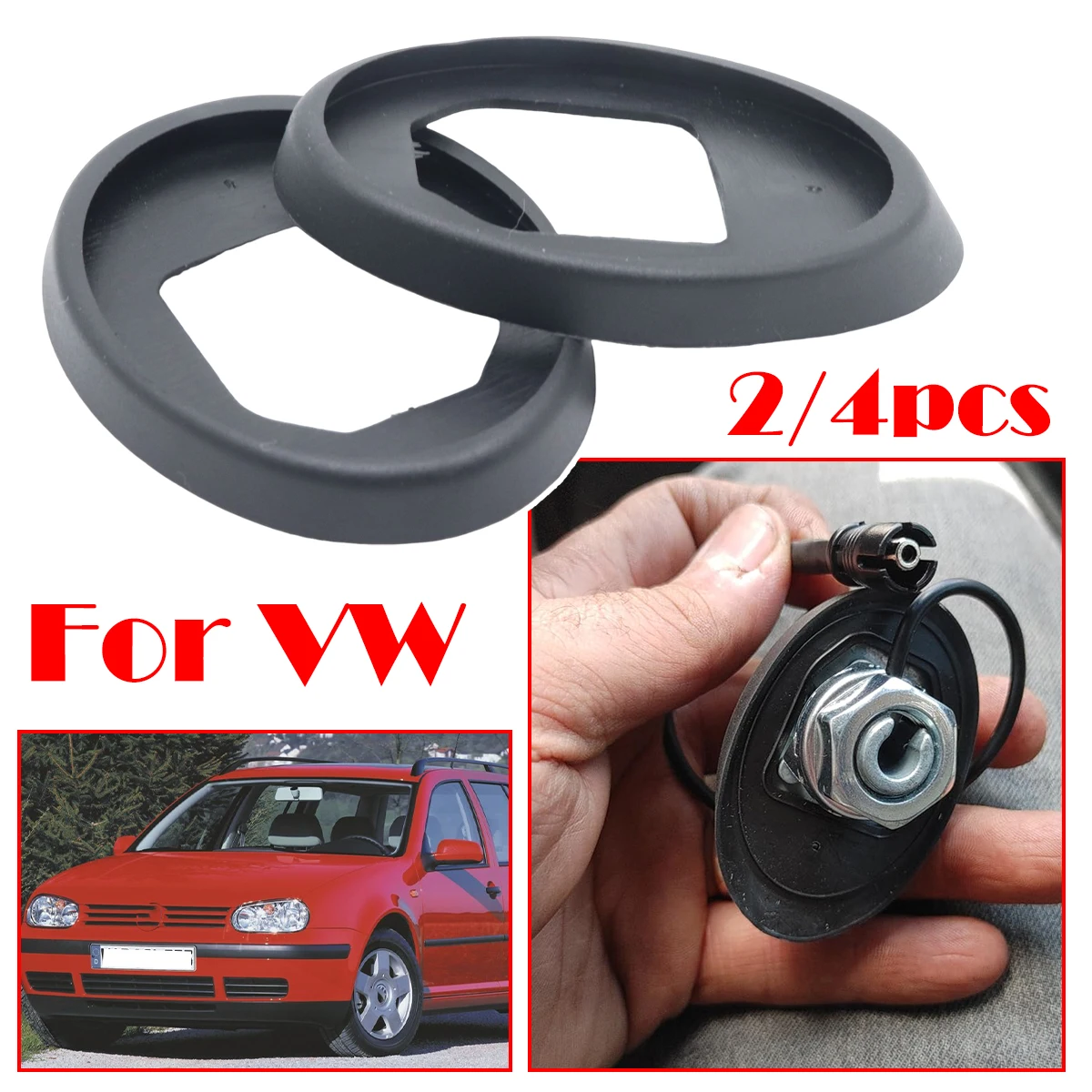 

2/4pcs For VW Bora Golf Golf Plus Jetta Passat Polo 6N 9N Tiguan Vento 7M AM/FM Roof Radio Antenna Aerial Base Mast Seal Rod Pad