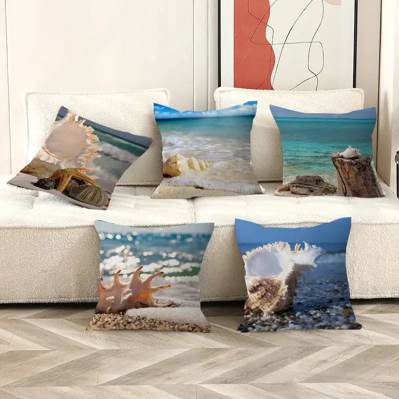 Ocean Element Cushion Cover Pillowcase Upholstery Sofa Throw Pillow Home Decor Pillowcas