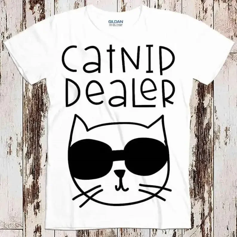 Catnip Dealer Funny Cat Lover Phrase Best Seller T Shirt Music Retro Top Tee Gift Cool Unisex 8504