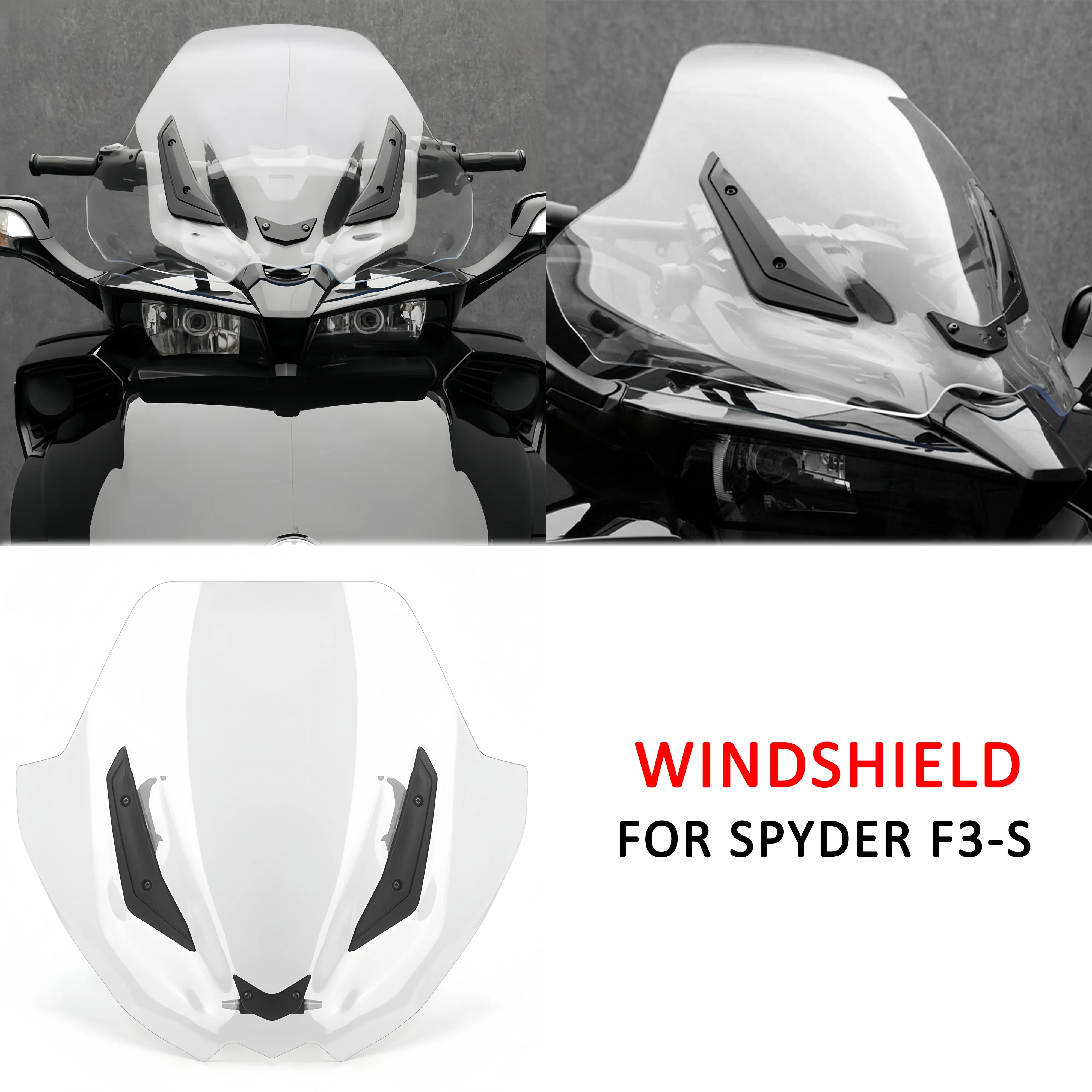 Motorcycle Acrylic Aluminum Alloy Bracket Windshield Deflector Spoiler Air Deflector Included New For Can Am SPYDER F3-S