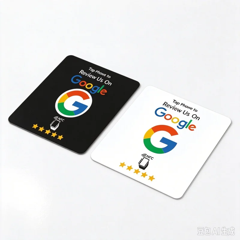 Square NTAG215 13.56MHz NFC Tap Sticker Google Review Self Adhesive Desktop Tag for Social Media Business Feedback