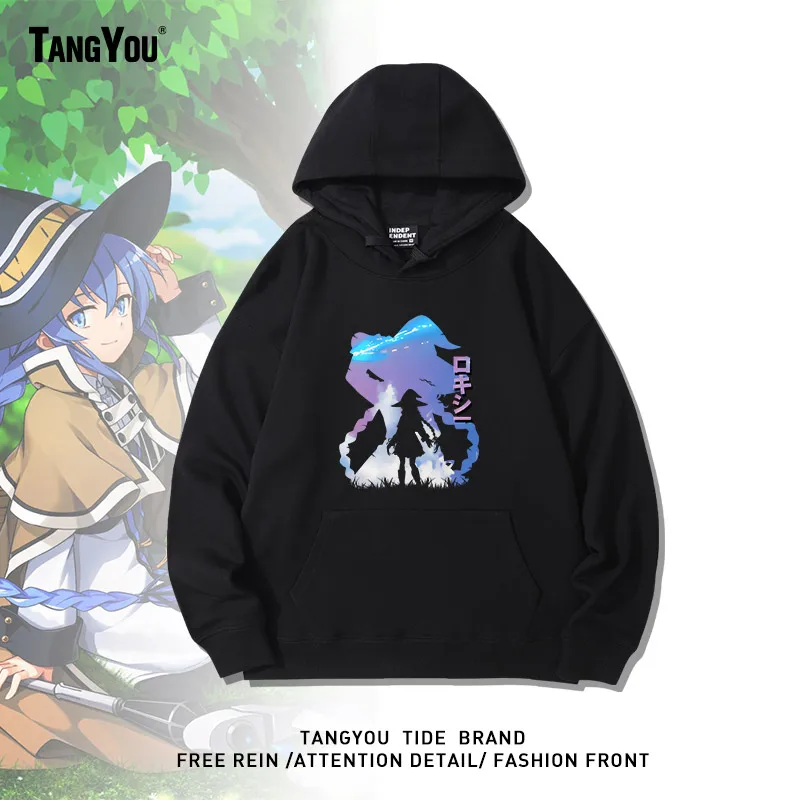 

Толстовка Loqi Long Sve с капюшоном, весна-осень, из хлопка, термо-утепленная, с аниме-принтом, свободного кроя, модная, универсальная, спортивная.