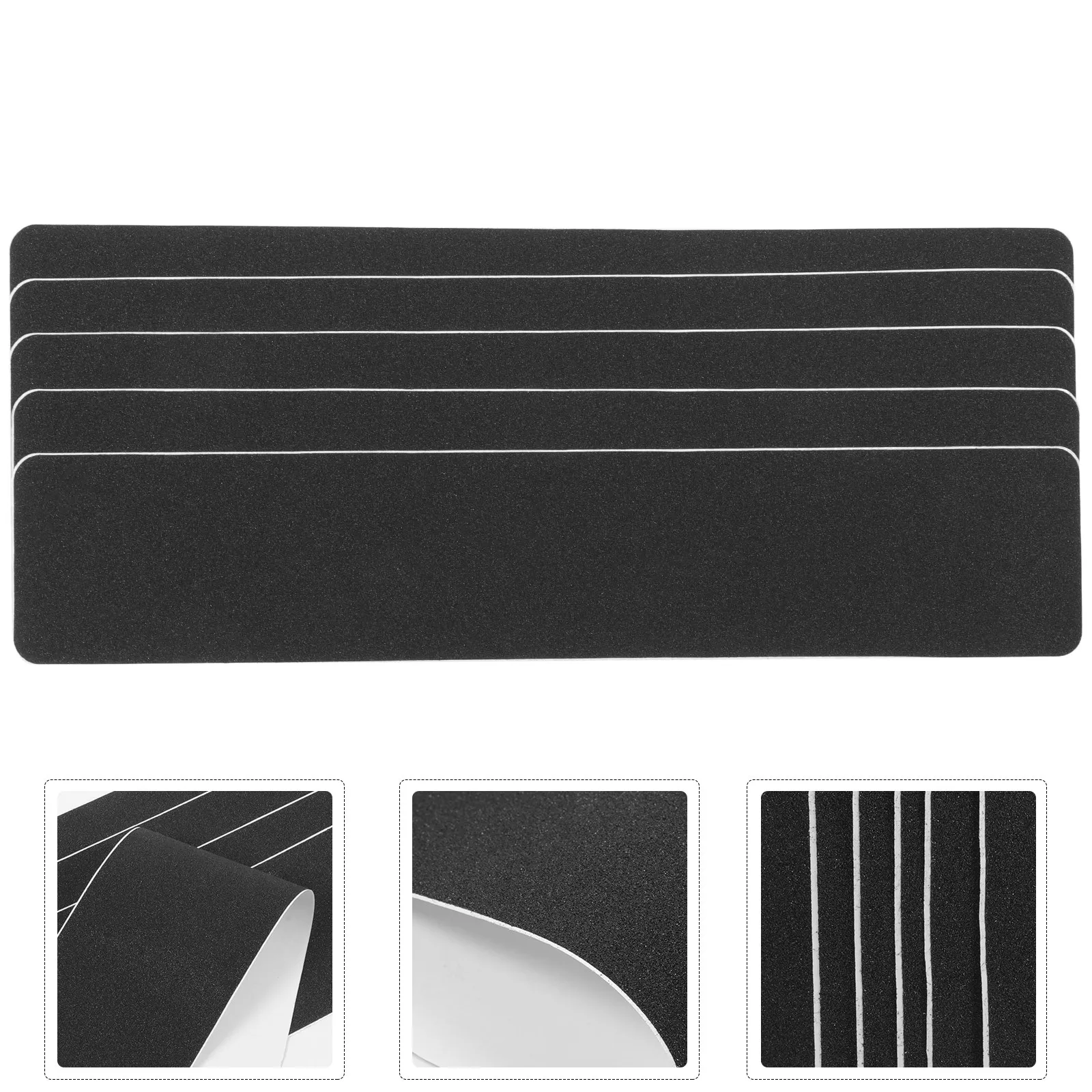 5Pcs Outdoor Step Tapes Non-Slip Stair Mats PVC Wear-Resistant Self-Stick Tape for Kitchen Bathroom Stairs Wooden Steps Safety