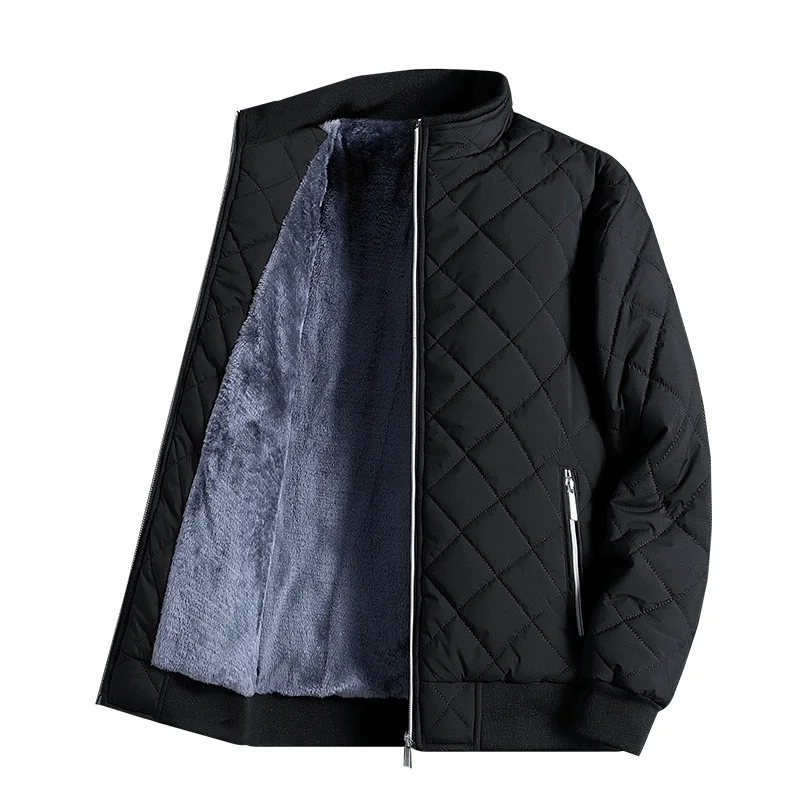 

European and American Men's Winter with Fleece, Thickened, Loose Fit, Casual, Warm, Cold-Proof Cotton Coat