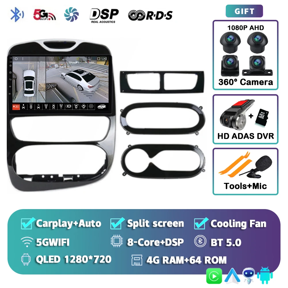 Android 15 Voor Renault Clio 4 BH98 KH98 2016-2019 2K QLED Android Autoradio Multimedia Video Player GPS AI Voice CarPlay Stereo