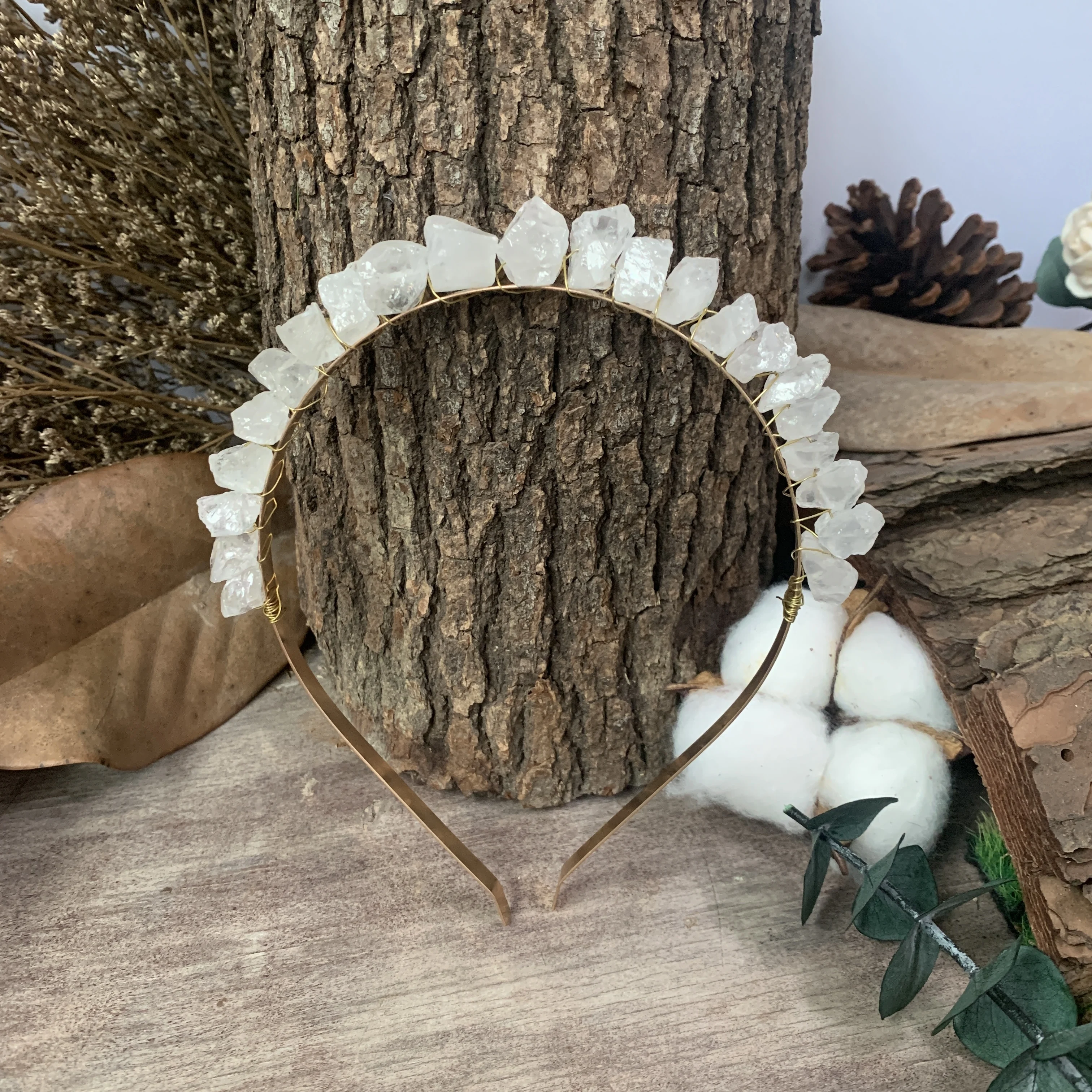 Natural Crystal rough Ctone Crown Amethyst Aquamarine Tiaras Raw Hair Accessories Headband Jewelry Bridal Wedding Festive Gifts