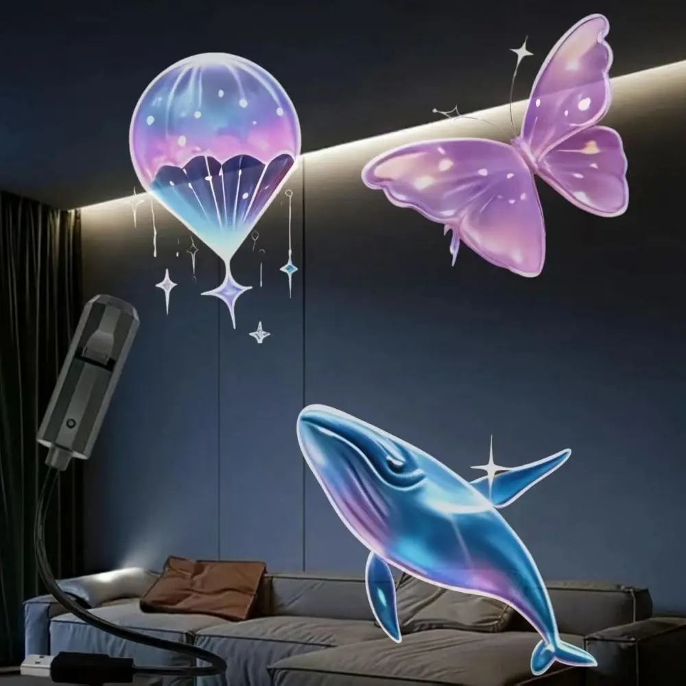 Adjustable Patterns LED USB Projector Light Whale Butterfly Projection Night Light Portable Design Starfish