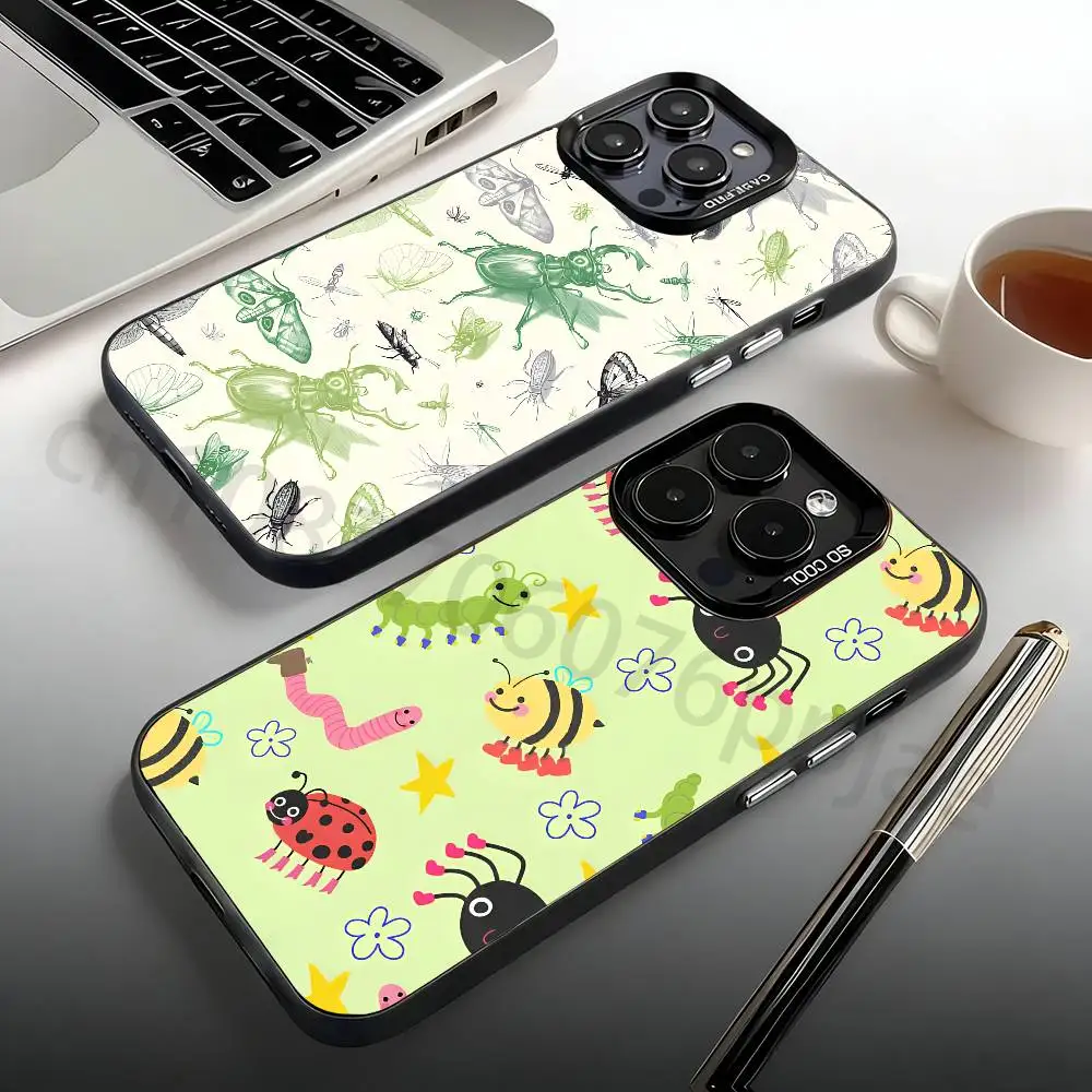 

Art Insect Phone Case For iPhone 17,16,15,14,13,12,11,Pro,Max,Plus,Mini Candy Matte Shockproof Cover