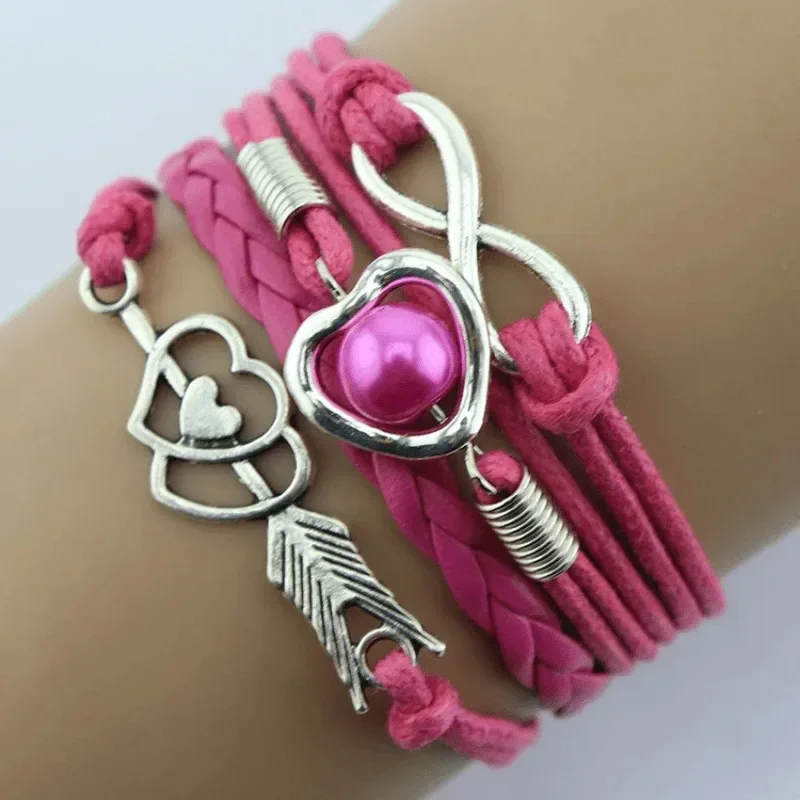 Cupid Arrow Stackable PU Leather Bracelet Stackable Hand Jewelry Decor