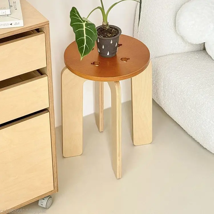 Bear Solid Wood Second-hand Shoe Changing Stool Creative Cute Living Room Porch Low Stool Furniture