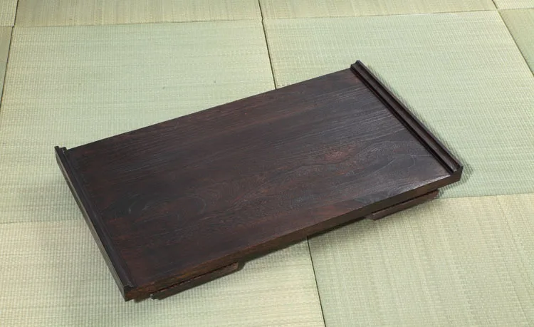 Japanese Antique Tray Table Folding Leg Rectangle 80cm Paulownia Wood Traditional Asian Furniture Living Room Tea Table image 6