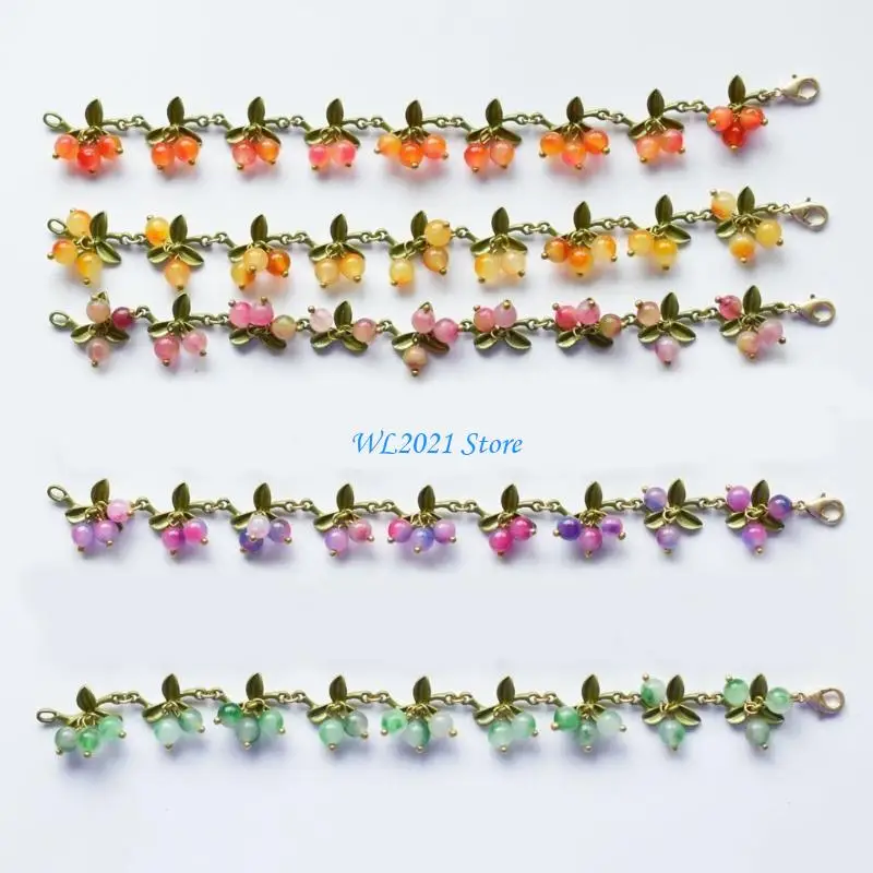 

G5GC Korean Leaf Beads Bracelet Vintage Forest Plant Series Bracelets Wristchain Gift
