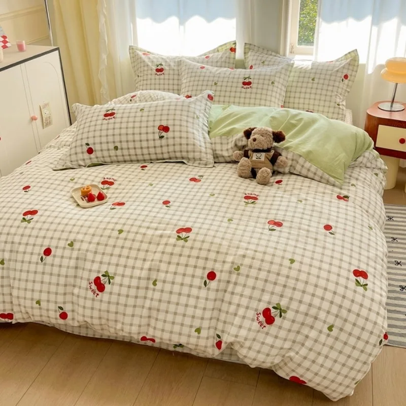 2025 new spring and summer small fresh jet printing cotton single product quilt cover, comfortable, soft and delicate