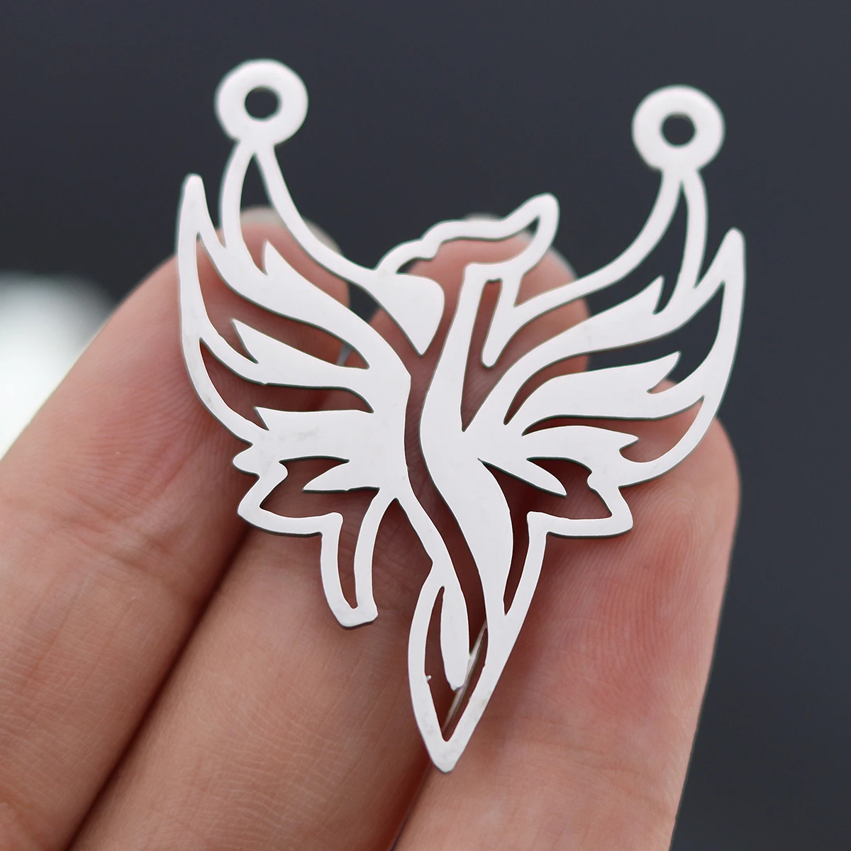 3 szt. Uroki ze stali nierdzewnej Phoenix Firebird na materiały do wyrobu biżuterii ptak wisiorek w kształcie zwierzątka naszyjnik DIY kolczyki akcesoria — zdjęcie 6