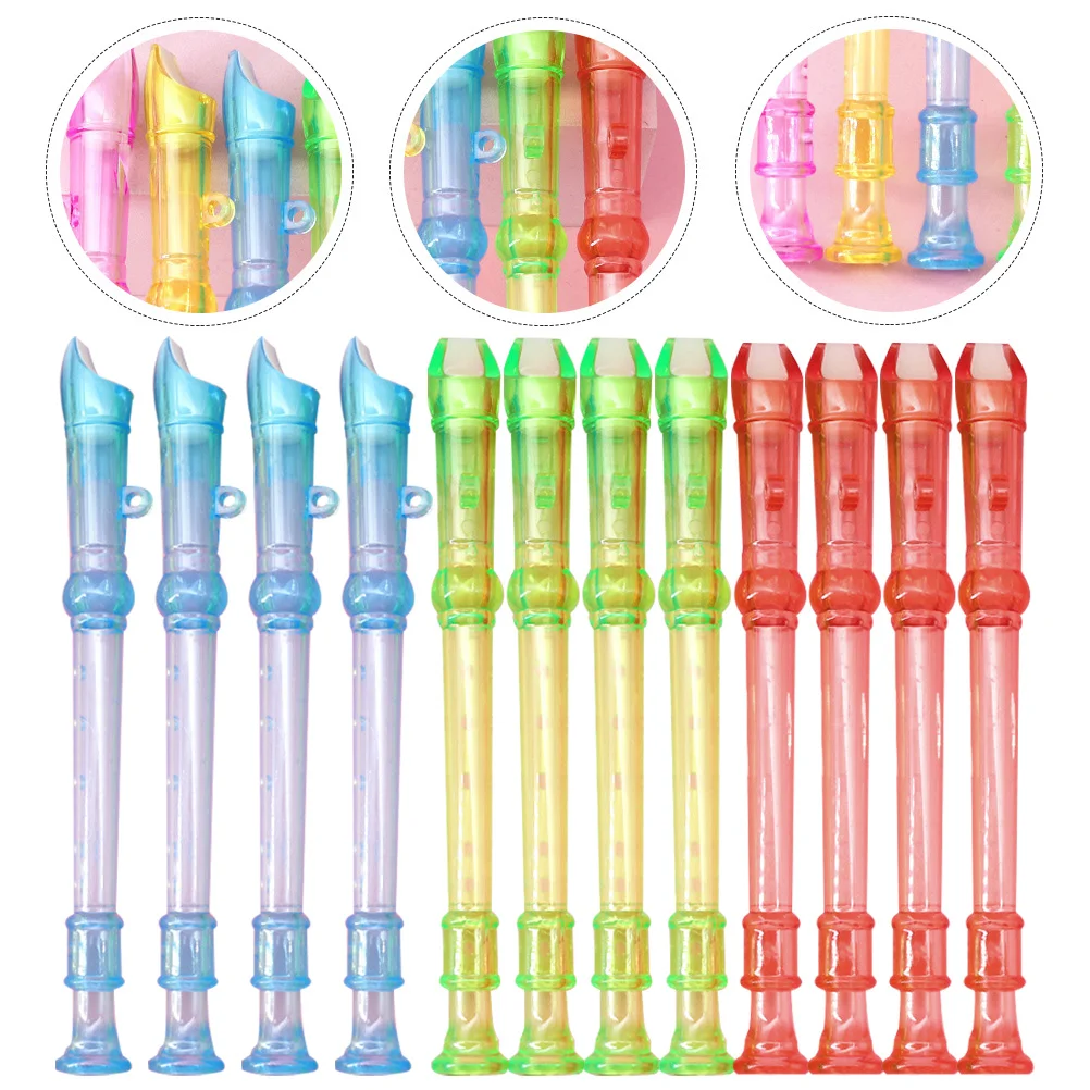 12 Pcs Little Flute Rich Resonance Clarinet Kids Music Children Practice Wooden Early Education Plastic Mini Instrument Student