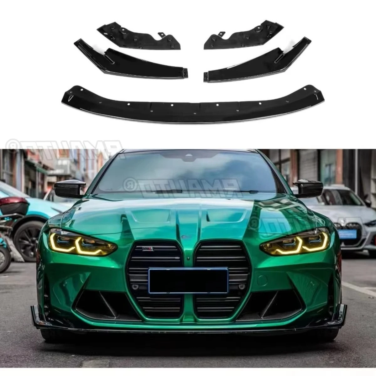 

Для BMW M3 G80 2020-2024 автомобильный передний бампер, спойлер, модификация в стиле CS, защитная крышка бампера, автомобильные аксессуары