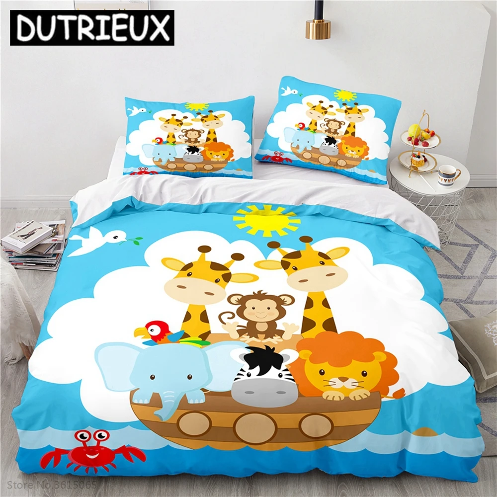 

Nordic Cartoon Animal 3d Printed Bedding Set Bed Linen Children Bedclothes Duvet Cover Sets Pillowcase Twin Full Queen King Size