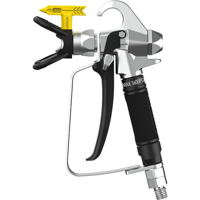 Airless Paint Spray Gun High Pressure 3600 PSI with 515 Reversible Nozzle Tip for Exterior Paint/Primer, with Swivel Joint