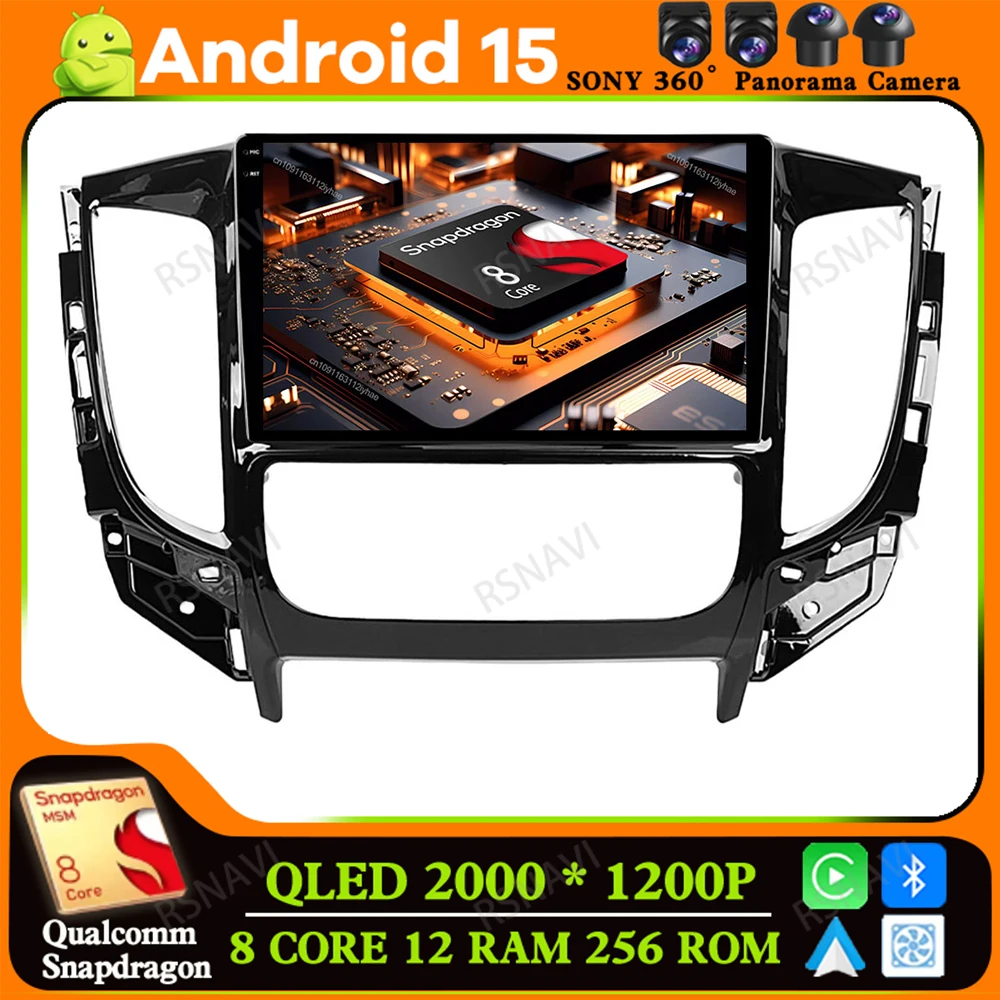 

Android 15 for Mitsubishi Pajero Sport 3 L200 5 Triton 3 2015 2016 2017 2018 2019 BT Viedo Player Car Radio 5G WIFI AUTO DSP GPS