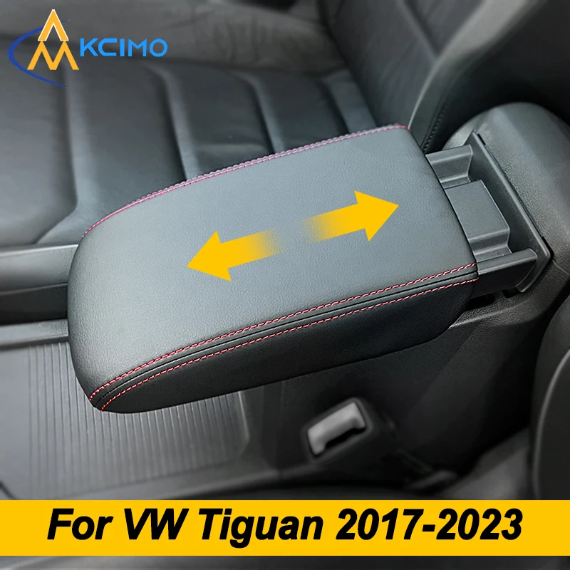 

Кожаный чехол на подлокотник премиум-класса для Volkswagen VW Tiguan 2017-2023 MK2, защитная накладка на центральную консоль, автомобильные аксессуары