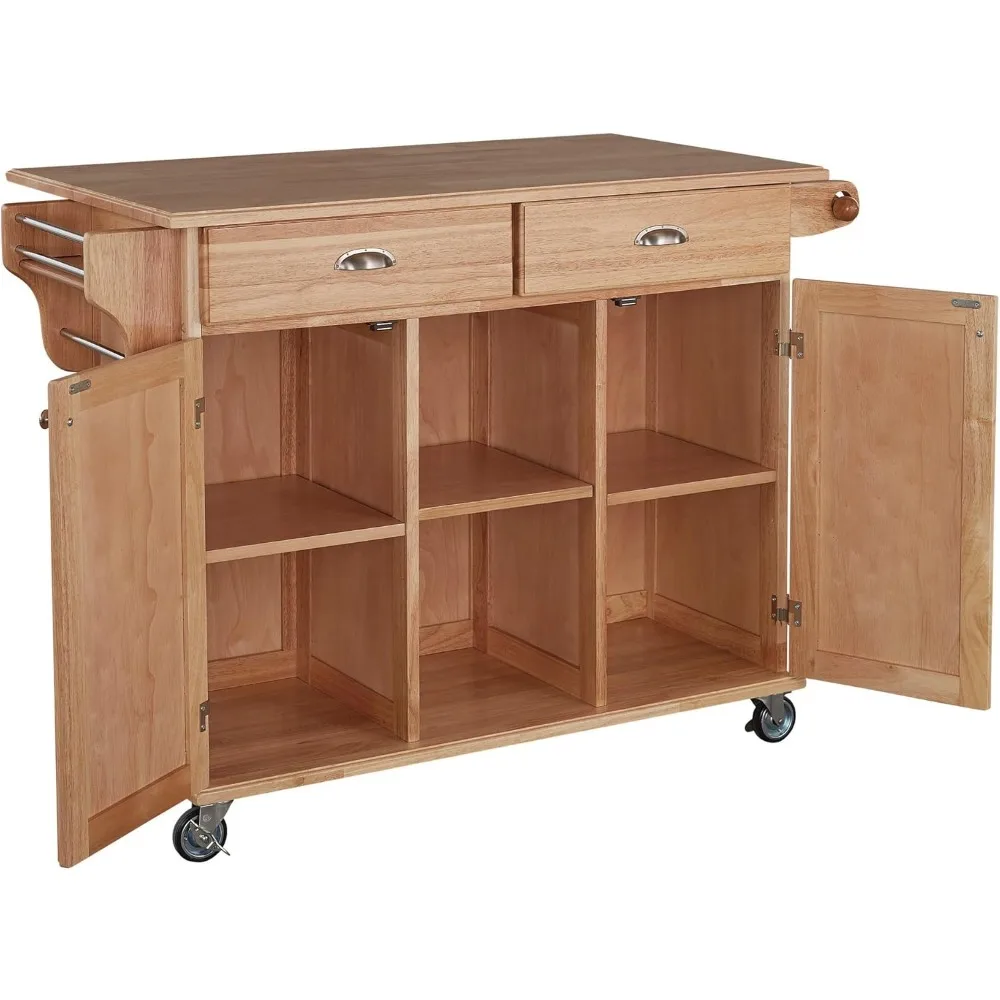 Natural Kitchen Center by Home Styles（Style: 50" Cart）