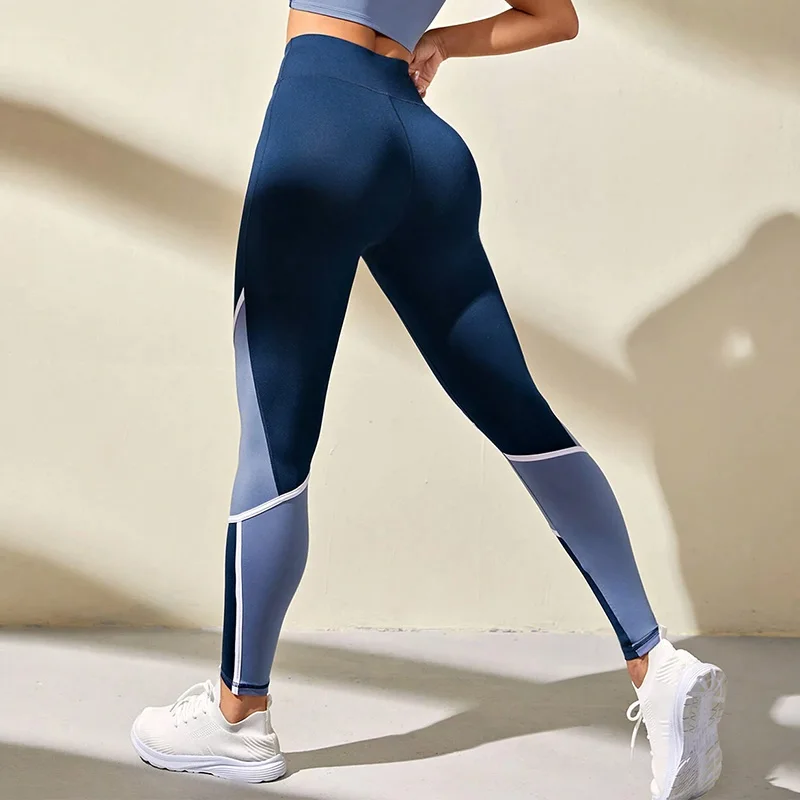 Colorblocked High Waist Yoga Pants Leggings for Women Tummy Control Workout Leggings for Women