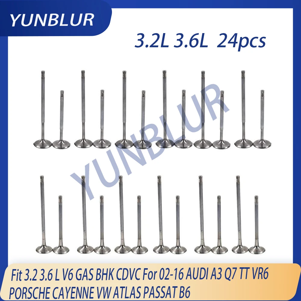 Engine Intake & Exhaust Valve Kit Fit 3.2 3.6 L V6 GAS BHK CDVC For 02-16 AUDI A3 Q7 TT VR6 PORSCHE CAYENNE VW ATLAS PASSAT B6