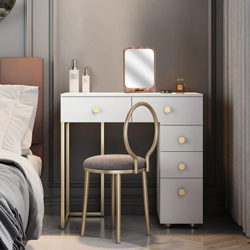 

Simple Foldable Rotatable Desktop Makeup Mirror Creative Tabletop Mirror for Bedroom Vanity Dressing Table Decor